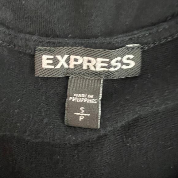 Express Sleeveless Mix Media Women's Black Top Size Small V-Neck Office Workwear - Picture 2 of 7